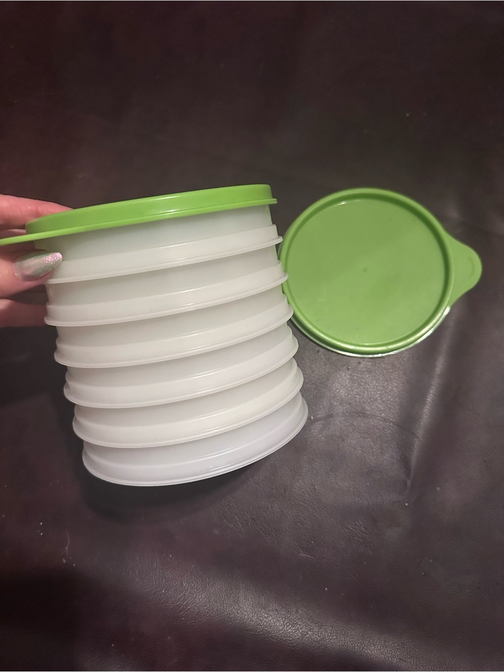 Tupperware Stackable Hamburger Storage Containers - Set of 6